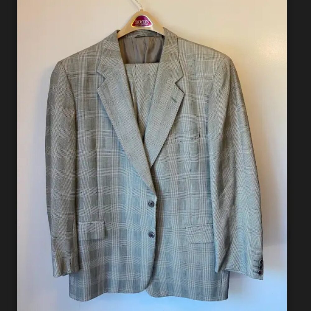 Custom Winslowe & Krik, Gray Plaid Men's Suit